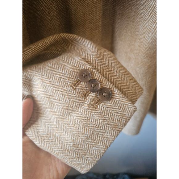J Crew tan Herringbone wool-blend Holland blazer sz 16 $250 - Picture 5 of 9